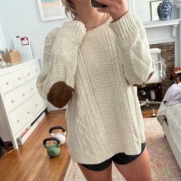 cotton fisherman knit sweater - Picture 4 of 5